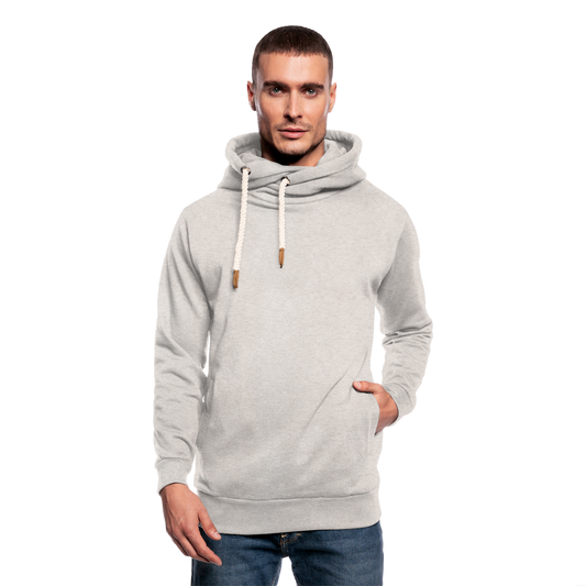 Customizable Shawl Collar Hoodie add your own photos, images, designs, quotes, texts and more - heather oatmeal