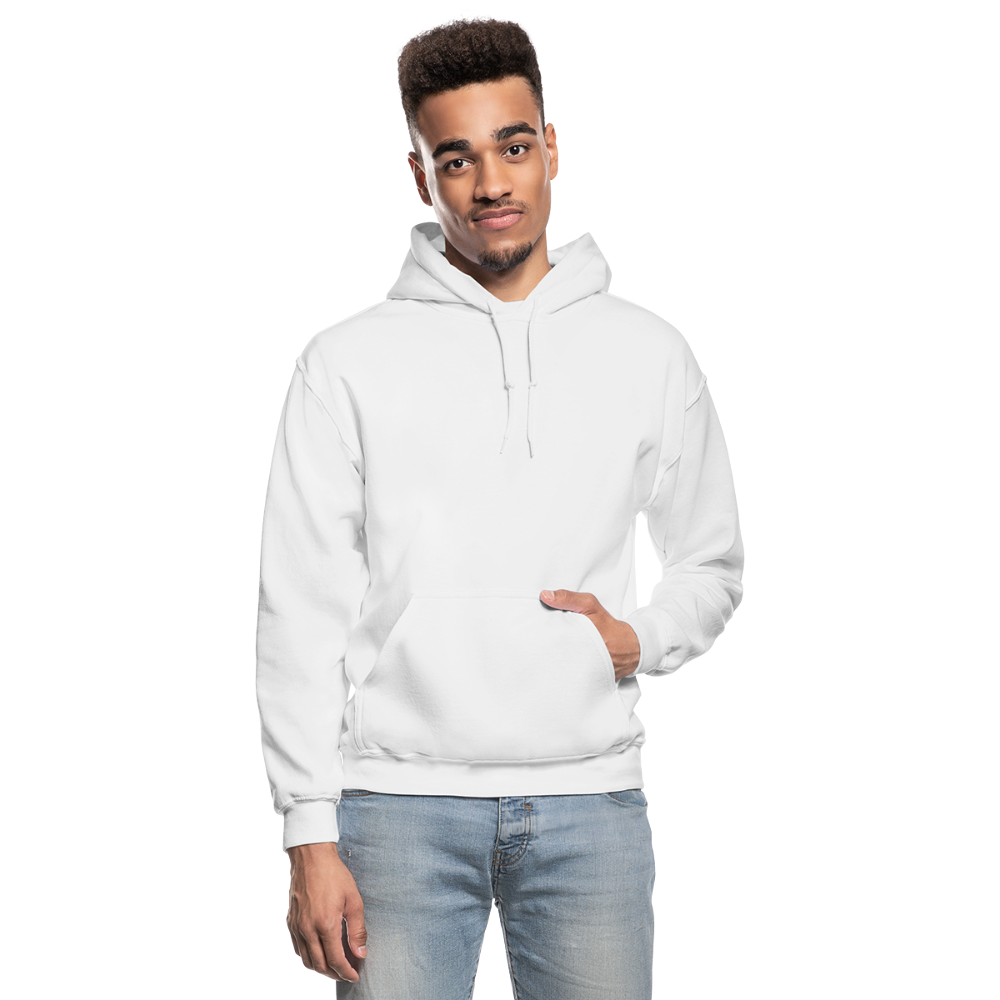 Customizable Gildan Heavy Blend Adult Hoodie add your own photos, images, designs, quotes, texts and more - white
