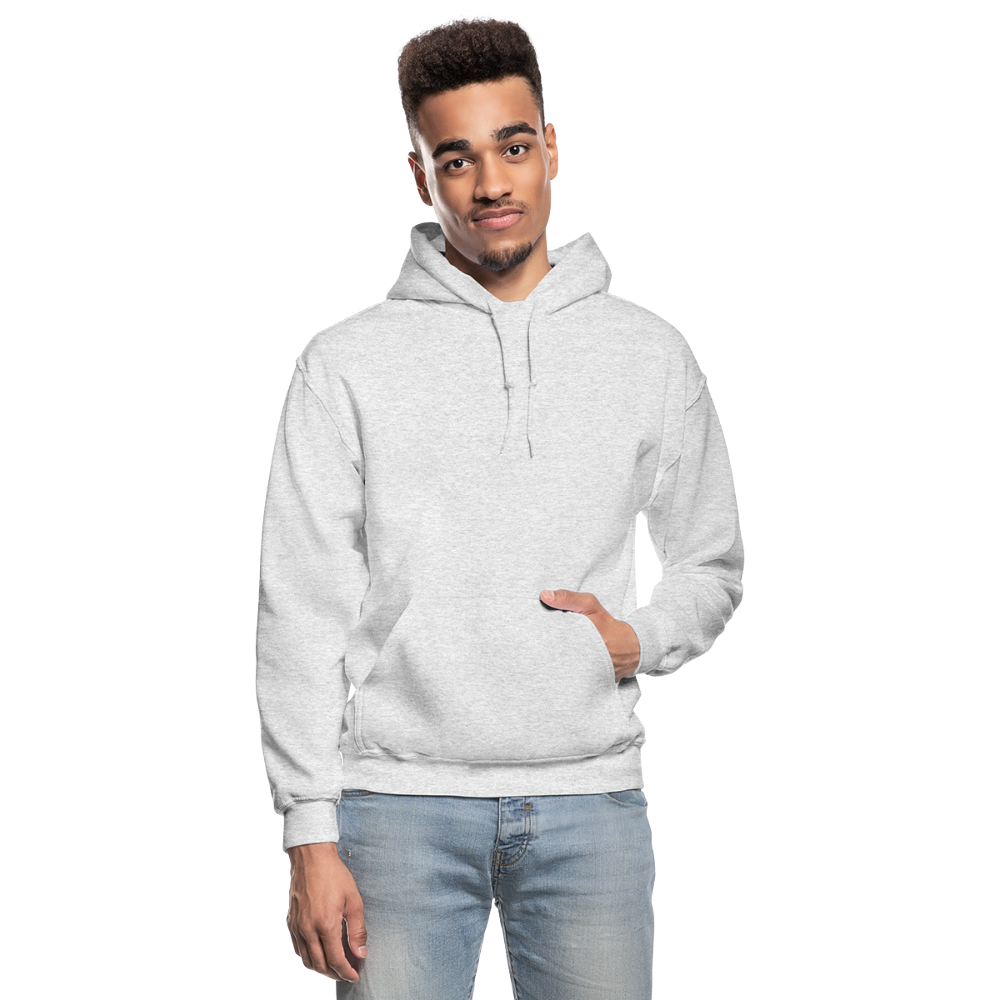 Customizable Gildan Heavy Blend Adult Hoodie add your own photos, images, designs, quotes, texts and more - light heather gray