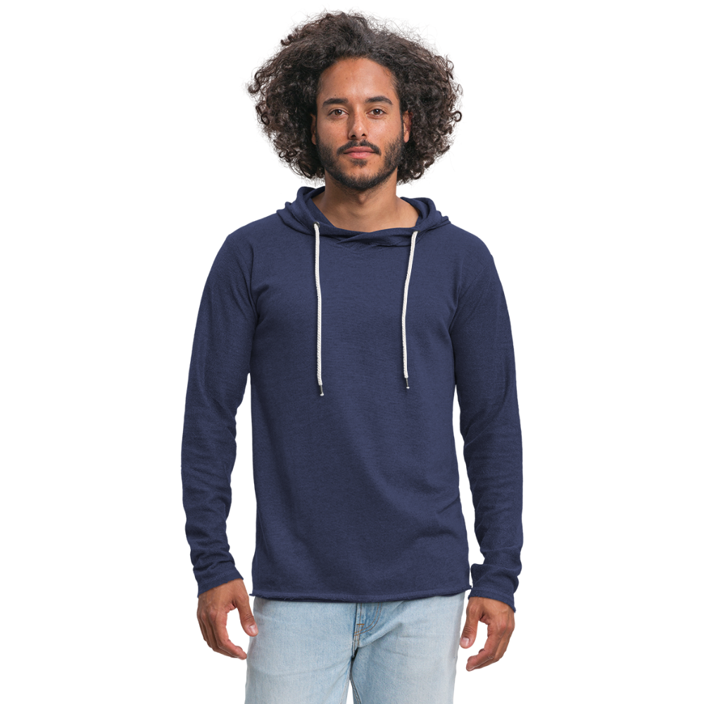 Customizable Unisex Lightweight Terry Hoodie add your own photos, images, designs, quotes, texts and more - heather navy