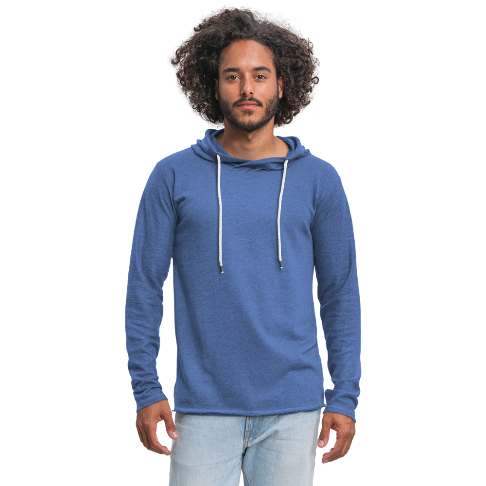 Customizable Unisex Lightweight Terry Hoodie add your own photos, images, designs, quotes, texts and more - heather Blue