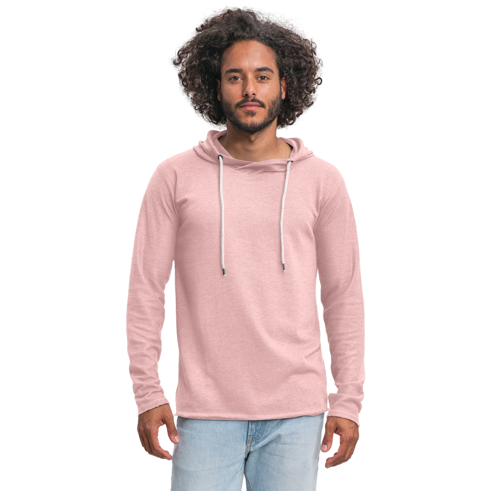 Customizable Unisex Lightweight Terry Hoodie add your own photos, images, designs, quotes, texts and more - cream heather pink