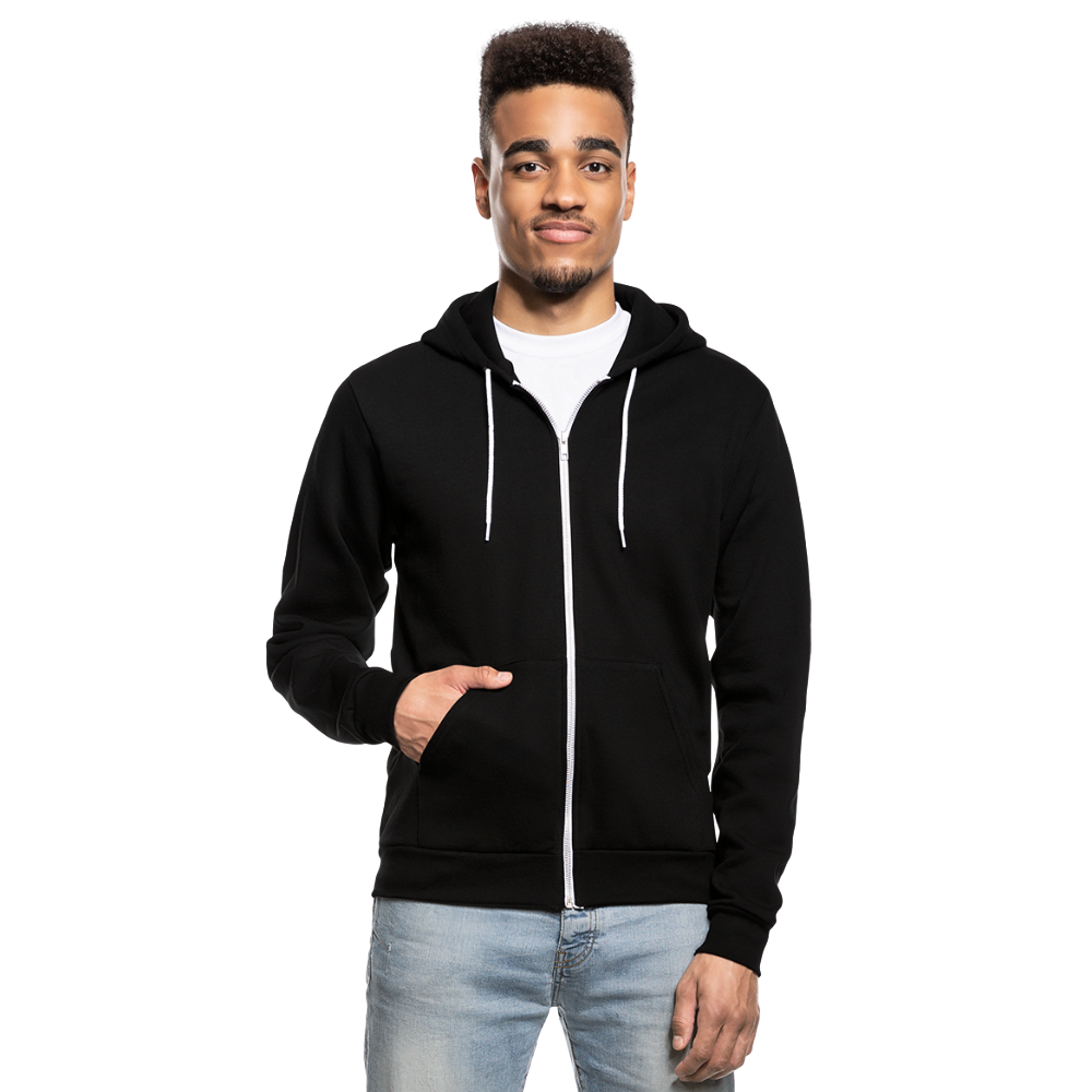 Customizable Unisex Fleece Zip Hoodie add your own photos, images, designs, quotes, texts and more - black