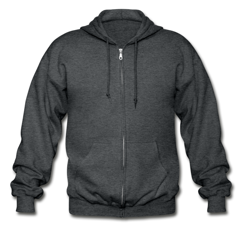 Customizable Gildan Heavy Blend Adult Zip Hoodie add your own photos, images, designs, quotes, texts and more - deep heather
