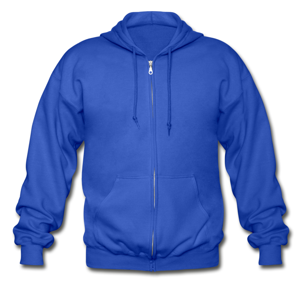 Customizable Gildan Heavy Blend Adult Zip Hoodie add your own photos, images, designs, quotes, texts and more - royal blue