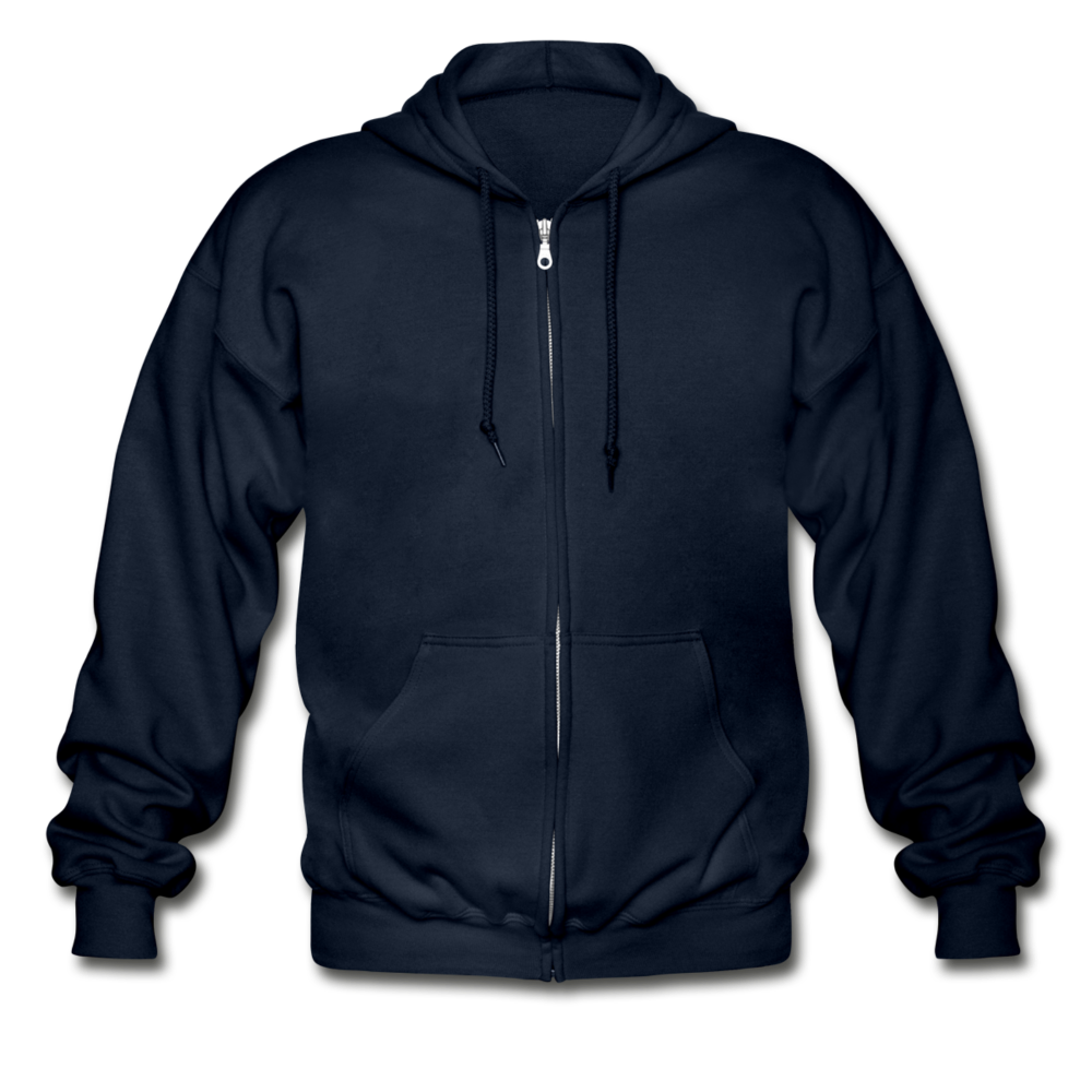 Customizable Gildan Heavy Blend Adult Zip Hoodie add your own photos, images, designs, quotes, texts and more - navy