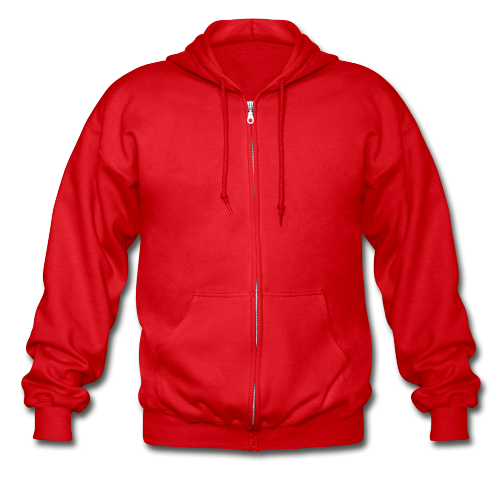 Customizable Gildan Heavy Blend Adult Zip Hoodie add your own photos, images, designs, quotes, texts and more - red