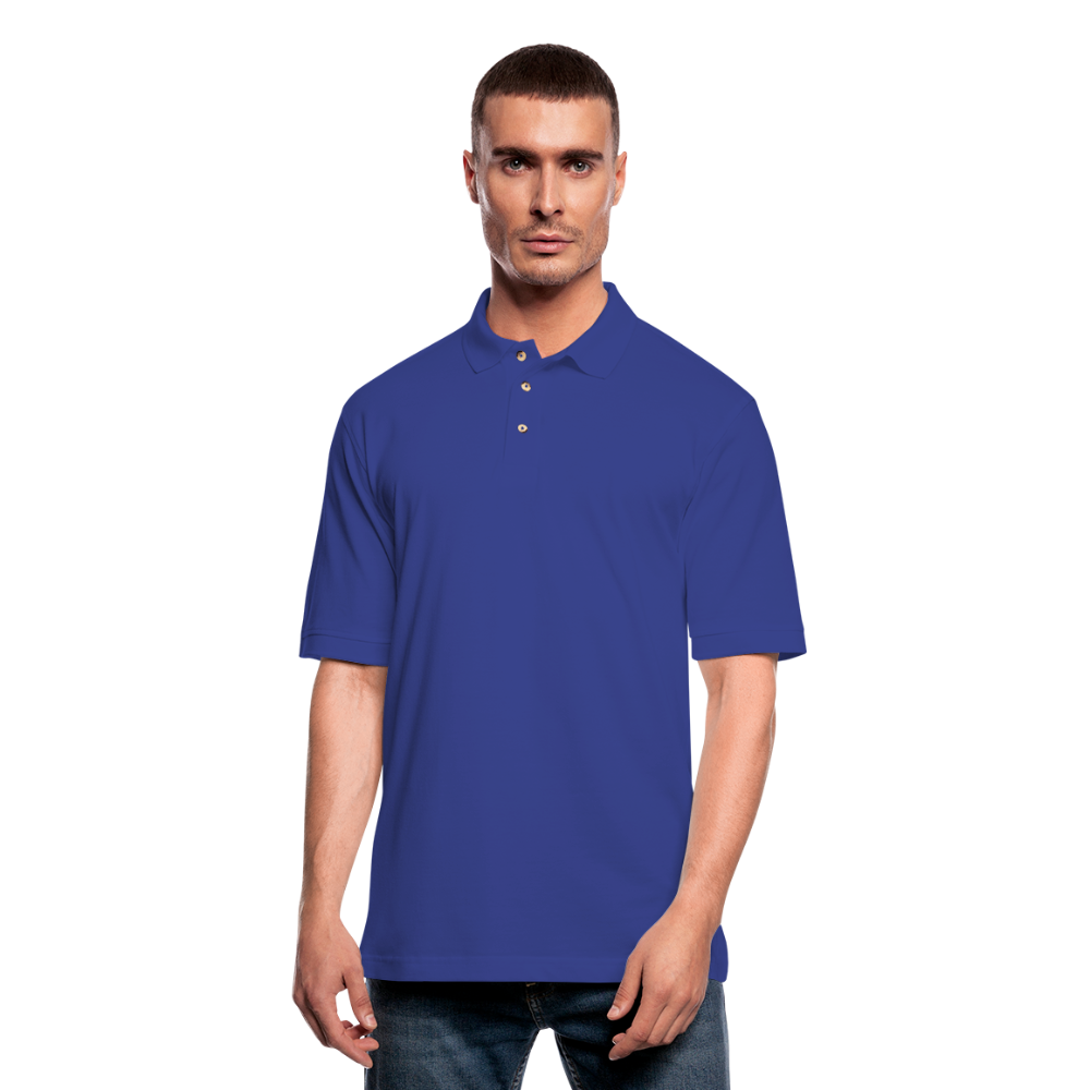 Customizable Men's Pique Polo Shirt add your own photos, images, designs, quotes, texts and more - royal blue