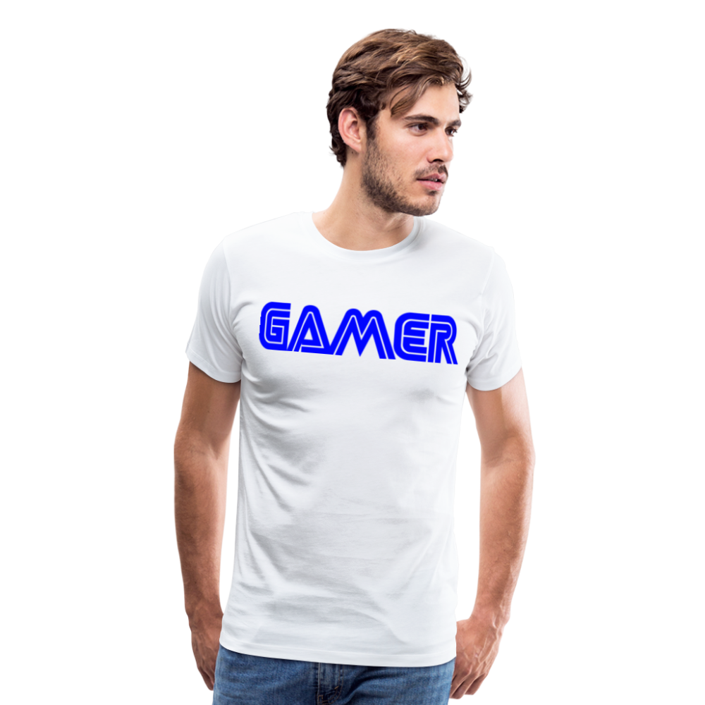 Gamer Word Text Art Men's Premium T-Shirt - white
