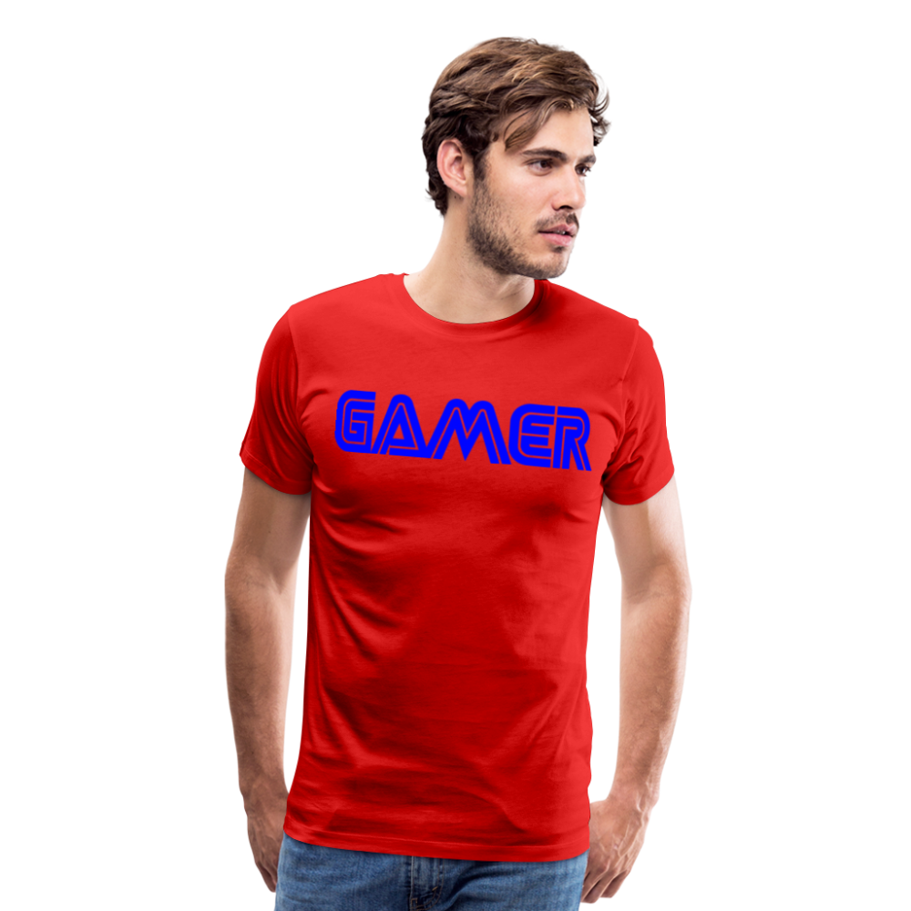 Gamer Word Text Art Men's Premium T-Shirt - red