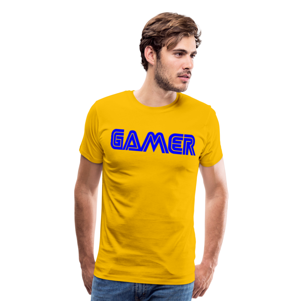 Gamer Word Text Art Men's Premium T-Shirt - sun yellow