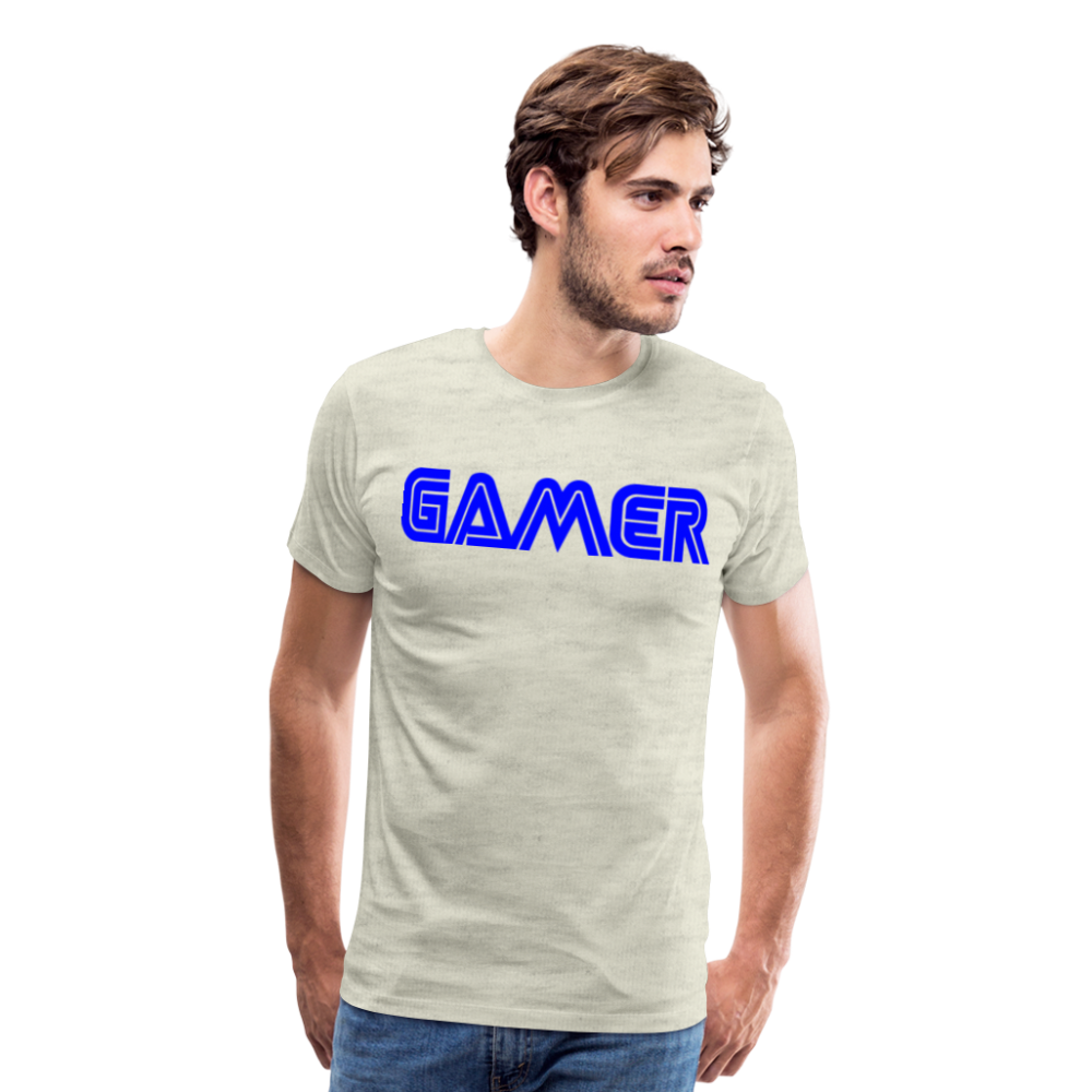 Gamer Word Text Art Men's Premium T-Shirt - heather oatmeal