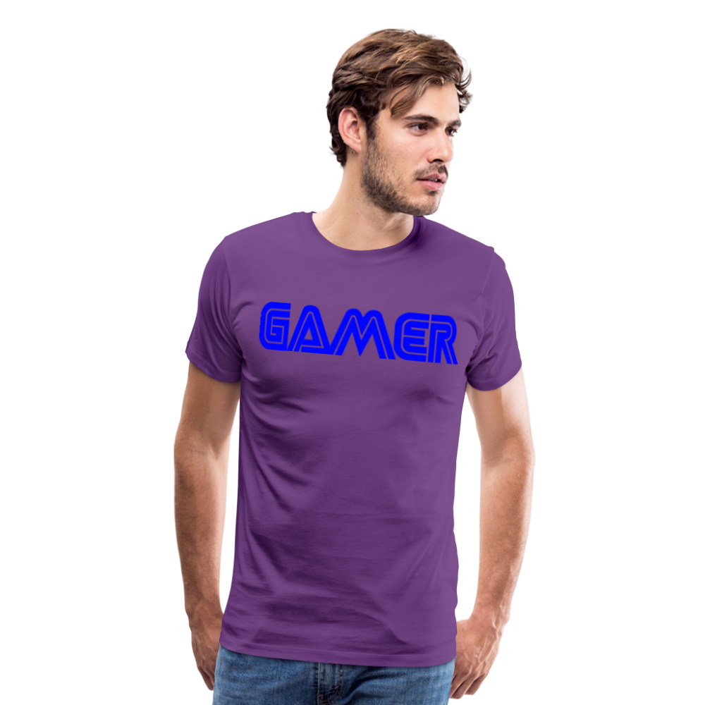Gamer Word Text Art Men's Premium T-Shirt - purple
