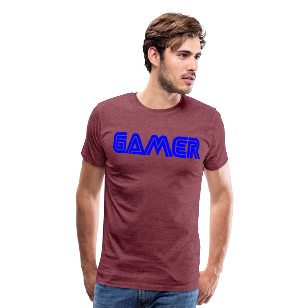 Gamer Word Text Art Men's Premium T-Shirt - heather burgundy