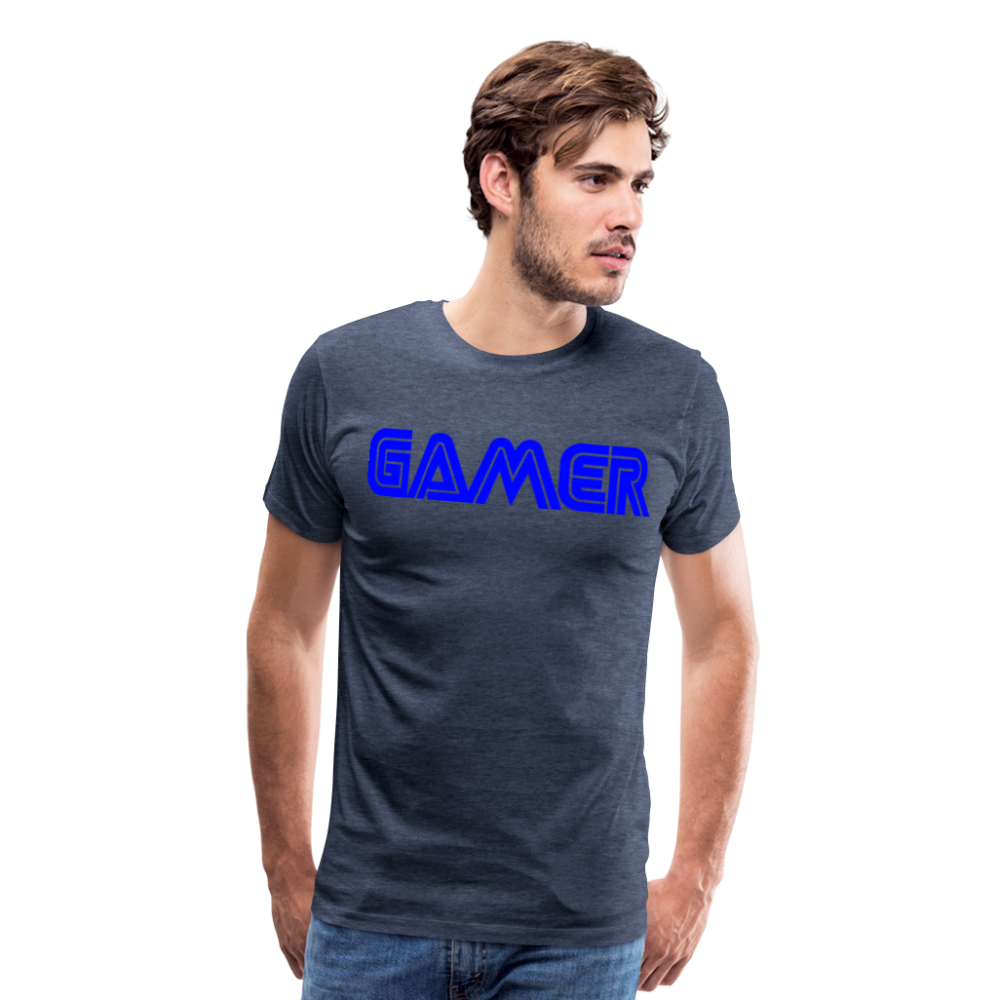 Gamer Word Text Art Men's Premium T-Shirt - heather blue