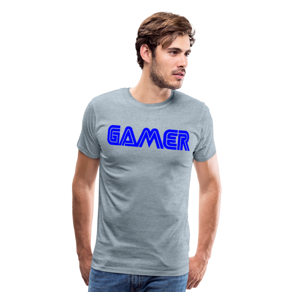 Gamer Word Text Art Men's Premium T-Shirt - heather ice blue