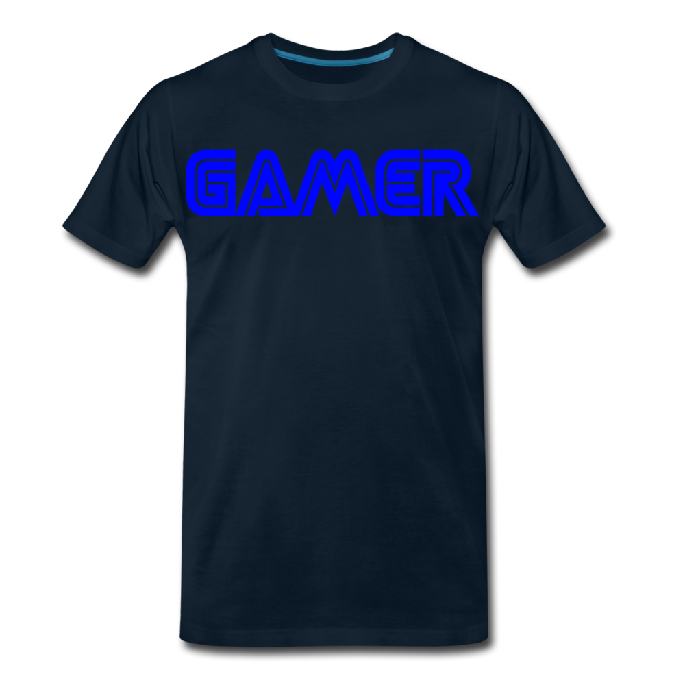 Gamer Word Text Art Men's Premium T-Shirt - deep navy
