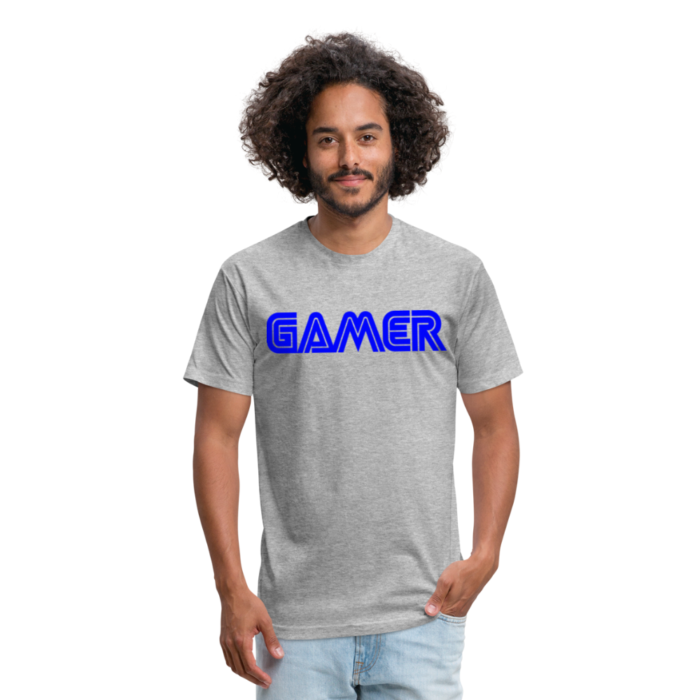 Gamer Word Text Art Fitted Cotton/Poly T-Shirt by Next Level - heather gray