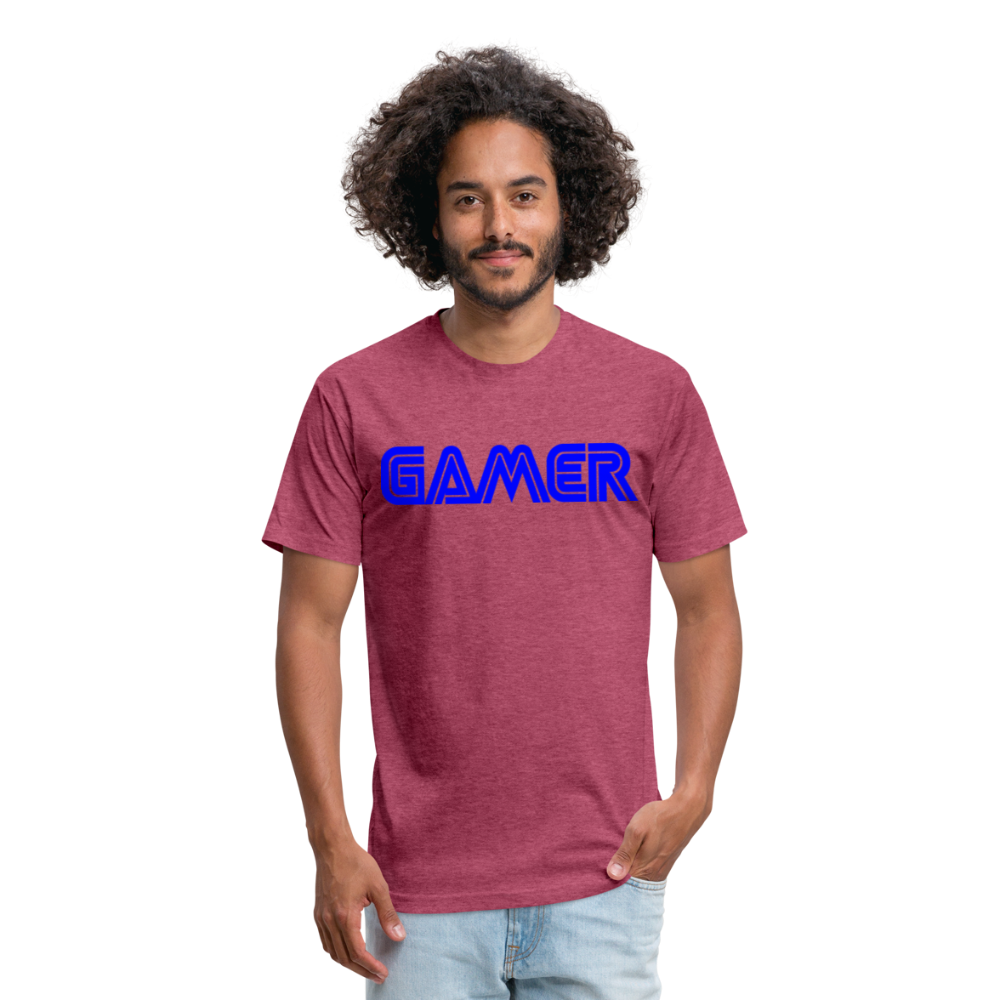Gamer Word Text Art Fitted Cotton/Poly T-Shirt by Next Level - heather burgundy