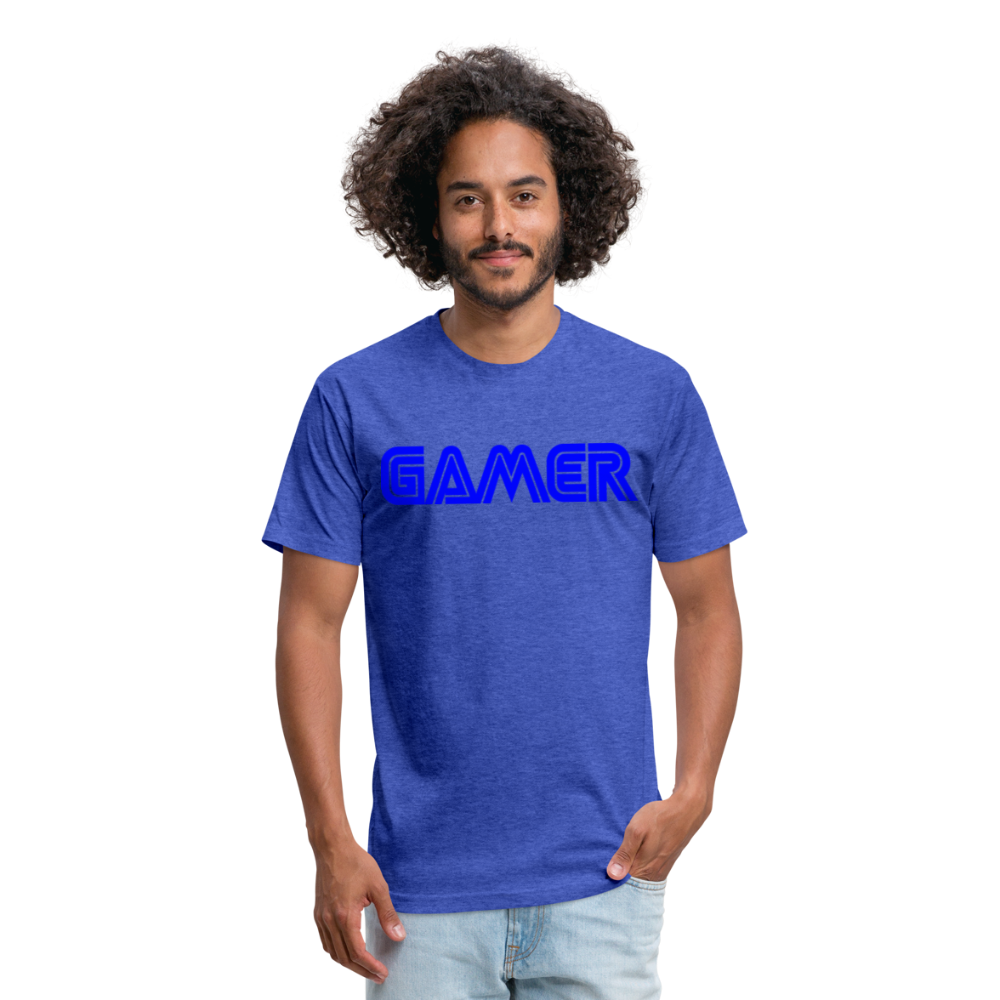 Gamer Word Text Art Fitted Cotton/Poly T-Shirt by Next Level - heather royal