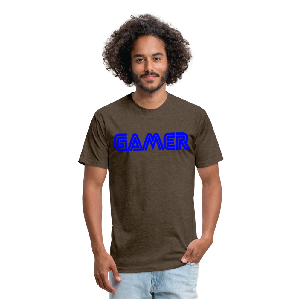 Gamer Word Text Art Fitted Cotton/Poly T-Shirt by Next Level - heather espresso