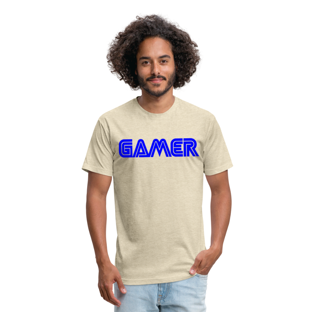 Gamer Word Text Art Fitted Cotton/Poly T-Shirt by Next Level - heather cream