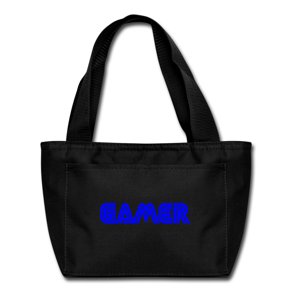 Gamer Word Text Art Lunch Bag - black