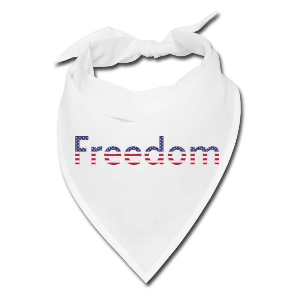 Freedom Patriotic Word Art Bandana - white
