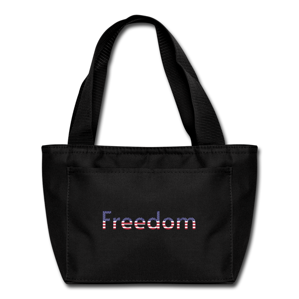 Freedom Patriotic Word Art Lunch Bag - black