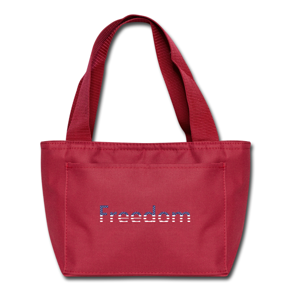 Freedom Patriotic Word Art Lunch Bag - red