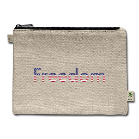 Freedom Patriotic Word Art Carry All Pouch - natural