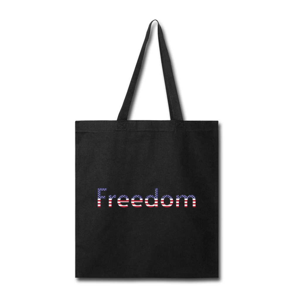 Freedom Patriotic Word Art Tote Bag - black