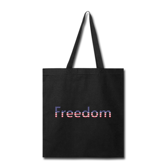 Freedom Patriotic Word Art Tote Bag - black