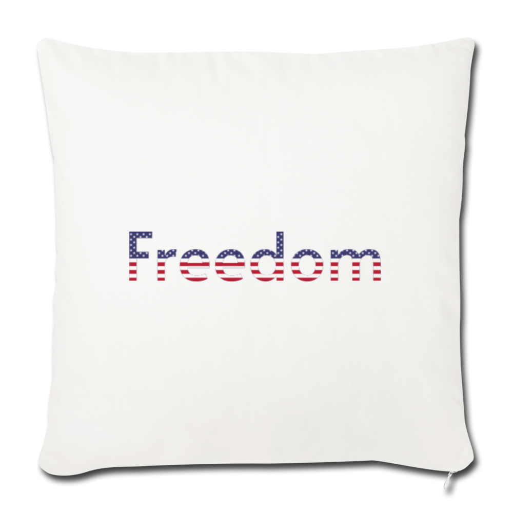Freedom Patriotic Word Art Throw Pillow Cover 18” x 18” - natural white