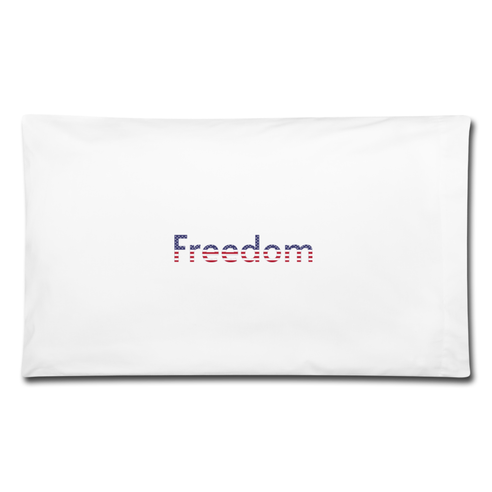 Freedom Patriotic Word Art Pillowcase 32'' x 20'' - white