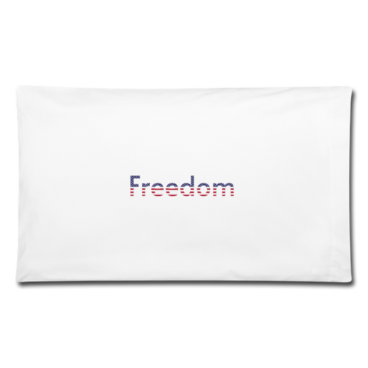 Freedom Patriotic Word Art Pillowcase 32'' x 20'' - white