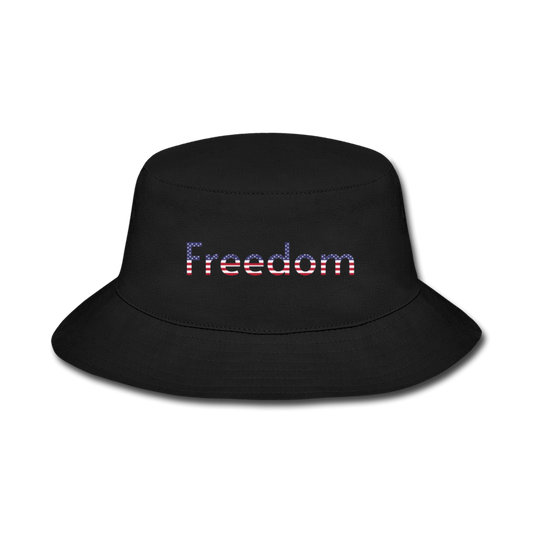 Freedom Patriotic Word Art Bucket Hat - black