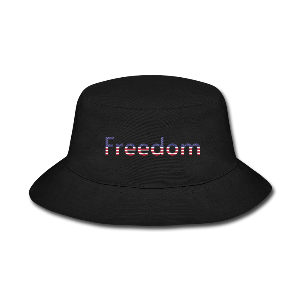 Freedom Patriotic Word Art Bucket Hat - black