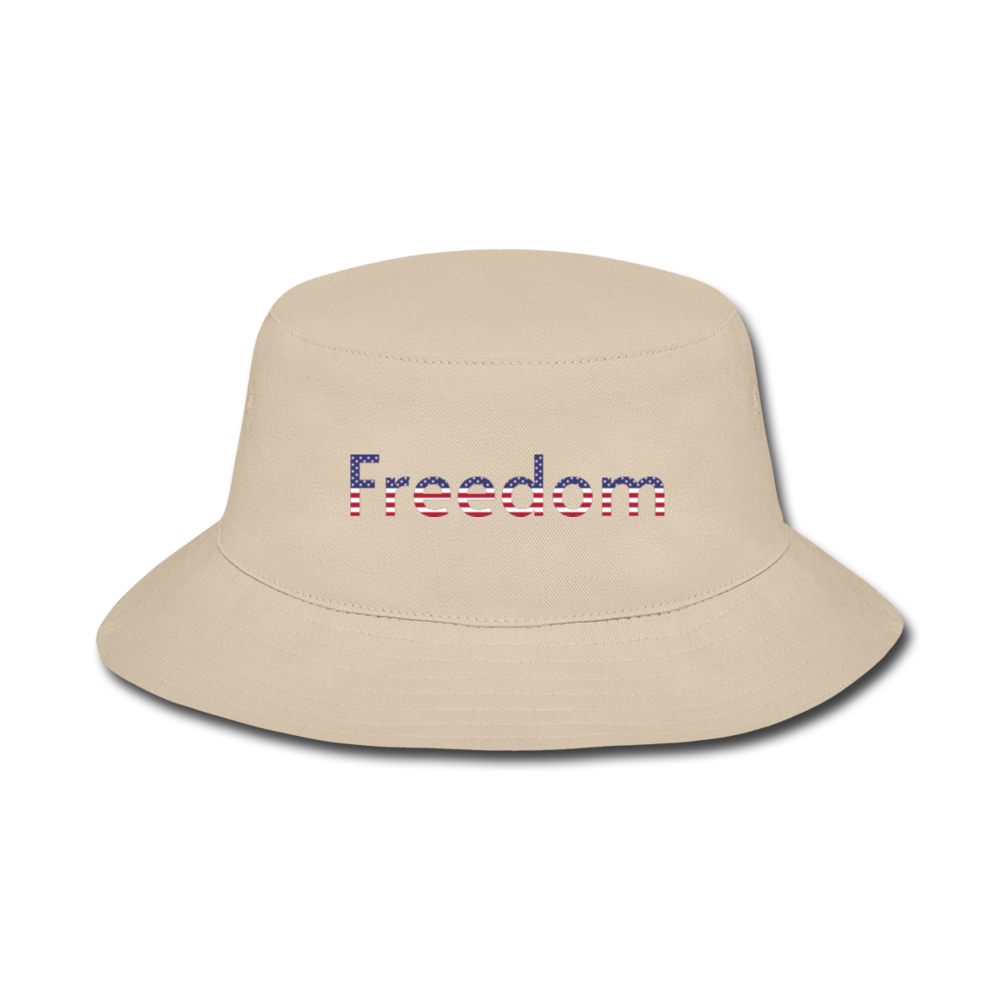 Freedom Patriotic Word Art Bucket Hat - cream