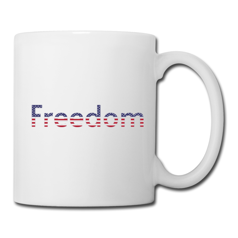 Freedom Patriotic Word Art Coffee/Tea Mug - white