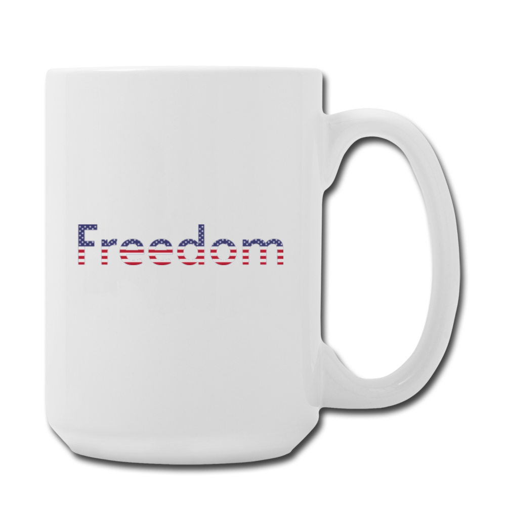 Freedom Patriotic Word Art Coffee/Tea Mug 15 oz - white