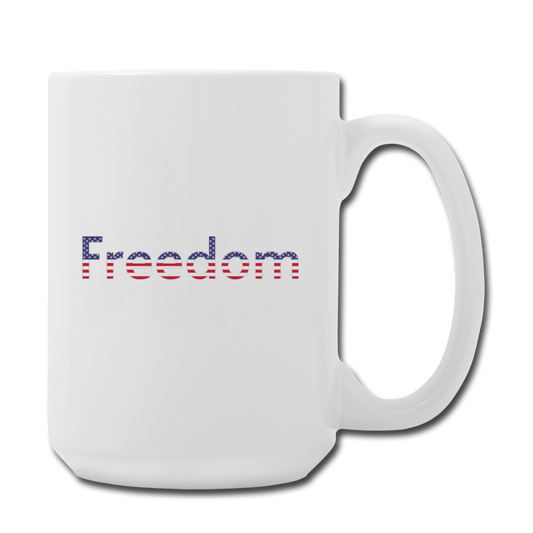 Freedom Patriotic Word Art Coffee/Tea Mug 15 oz - white