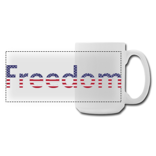 Freedom Patriotic Word Art Panoramic Coffee/Tea Mug 15 oz - white