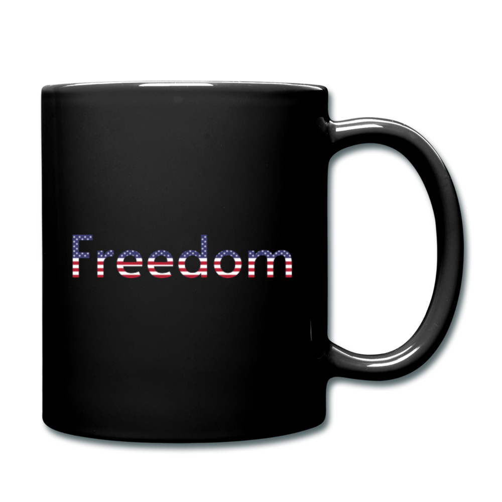 Freedom Patriotic Word Art Full Color Mug - black