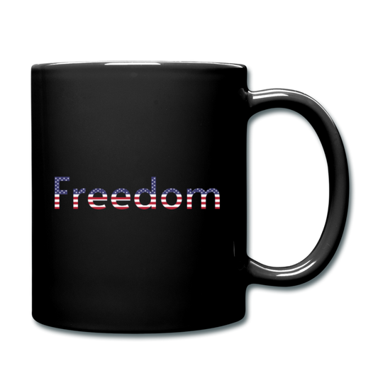 Freedom Patriotic Word Art Full Color Mug - black