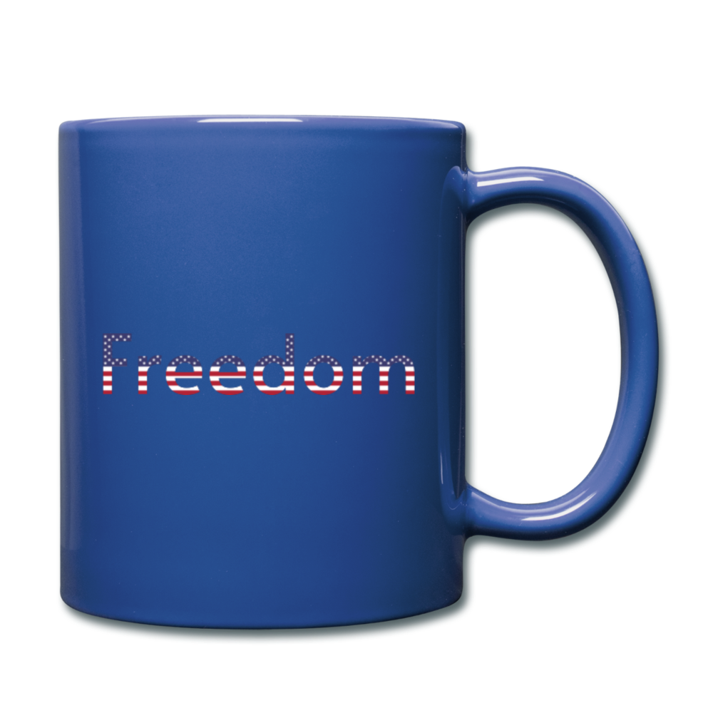 Freedom Patriotic Word Art Full Color Mug - royal blue
