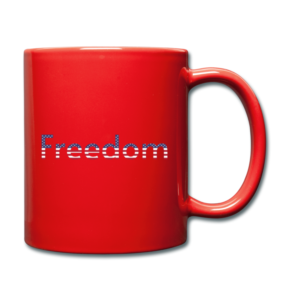 Freedom Patriotic Word Art Full Color Mug - red