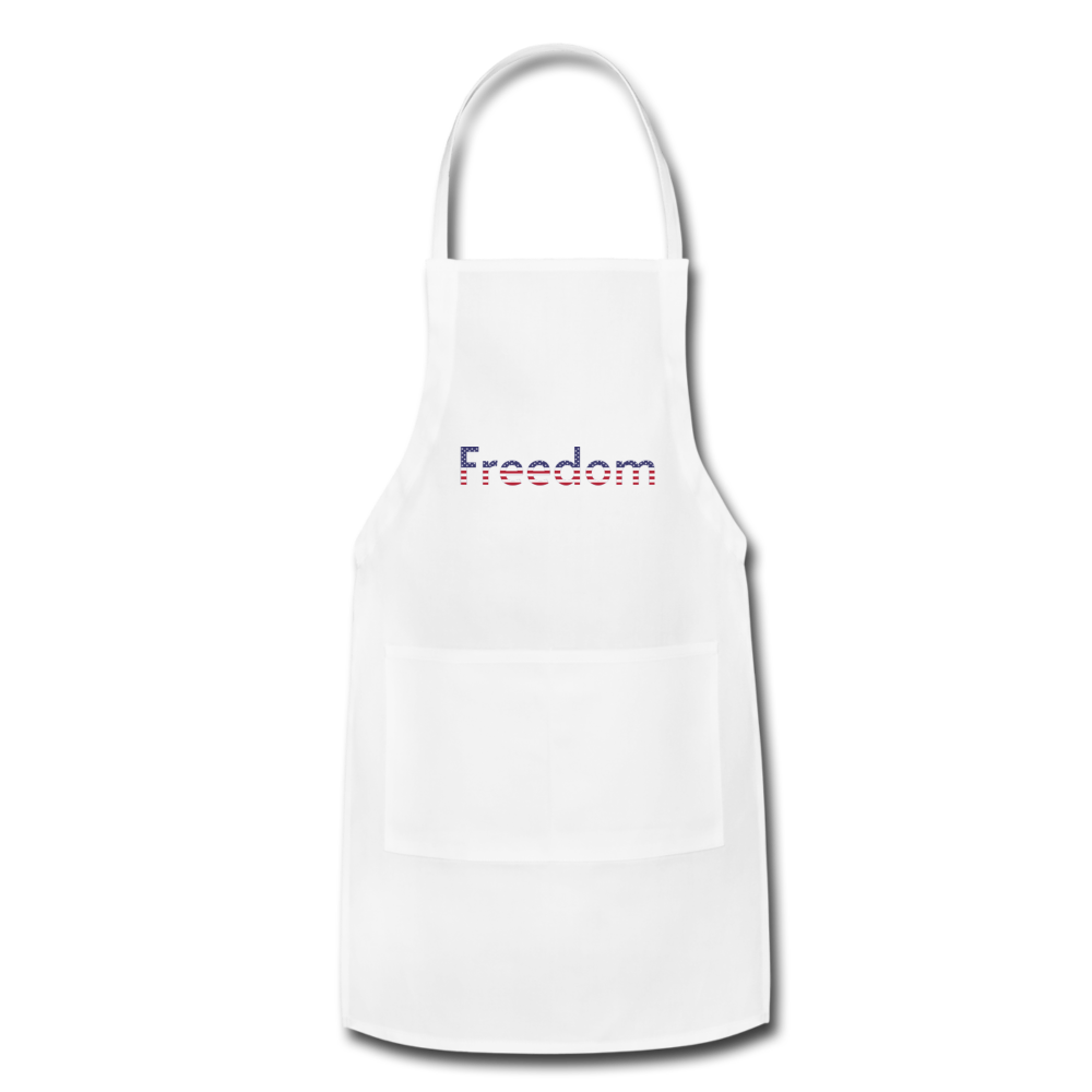 Freedom Patriotic Word Art Adjustable Apron - white