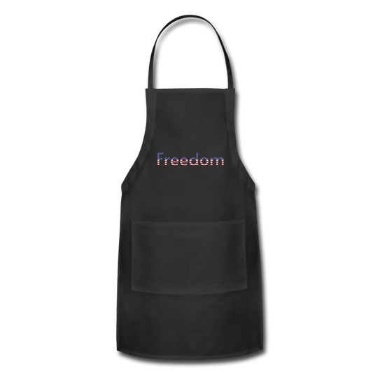 Freedom Patriotic Word Art Adjustable Apron - black