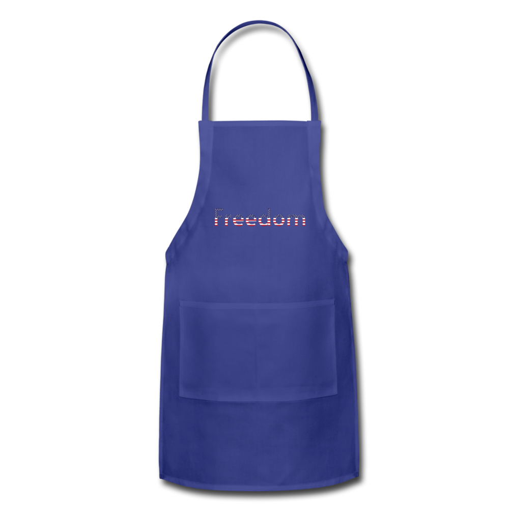 Freedom Patriotic Word Art Adjustable Apron - royal blue